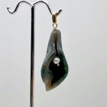 Load image into Gallery viewer, Fancy Jasper Calla Lily 14K Gold Filled Pendant | 1 3/4" Long | Green |