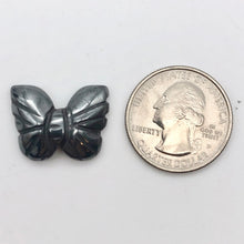 Load image into Gallery viewer, Iron Butterfly 2 Hand Carved Hematite Butterfly Beads | 21x18x5mm | Silver black - PremiumBead Alternate Image 5