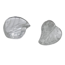 Load image into Gallery viewer, 2 Carved Clear Quartz 19x17x6mm Leaf Beads 10168