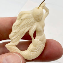 Load image into Gallery viewer, carved-mermaid-with-wind-blown-hair-bead-54x37x6mm Alternate Image 4