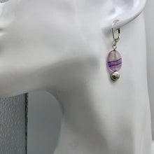 Load image into Gallery viewer, Enchanting Fluorite 15x10mm Bead Dangle Silver Earrings! | 1 1/2" Long |