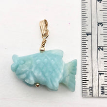 Load image into Gallery viewer, Swimmin'! Amazonite Fish Koi 14Kgf Pendant |1 1/8" Long | Blue | - PremiumBead Alternate Image 6