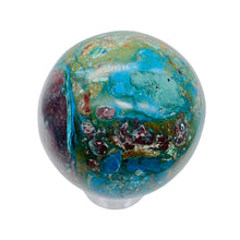 Load image into Gallery viewer, Chrysocolla Cuprite Scry Crystal Round Sphere | 65mm | Blue/Copper | 1 Sphere |