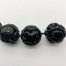 Load image into Gallery viewer, Hand Carved Black Onyx Long Life Dragon 20mm Pendant Bead 10766 - PremiumBead Alternate Image 4