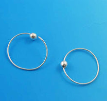 Load image into Gallery viewer, Sterling Silver Self-Closing 26mm Hoop Earrings 009763 - PremiumBead Primary Image 1