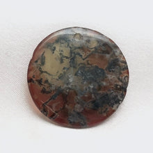 Load image into Gallery viewer, Natural Rare Limbcast Moss Agate 28mm Disc Pendant Bead 4848Ev - PremiumBead Primary Image 1