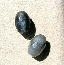 Load image into Gallery viewer, 2 Cat's Eye Chrysoberyl Quartz Faceted Barrel Beads 7519 - PremiumBead Primary Image 1