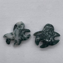 Load image into Gallery viewer, Adorable 2 Natural Carved Moss Agate Octopus Beads | 25x18x5.5mm | Green