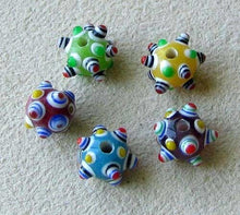 Load image into Gallery viewer, Wow 5 Hob Nail Glass Lampwork Beads 007556 - PremiumBead Primary Image 1