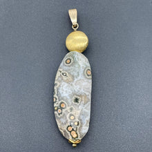 Load image into Gallery viewer, Ocean Jasper 14K Gold Filled Long | 2 3*4" Long | White/Gold | 1 Pendant |