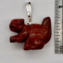 Load image into Gallery viewer, Jasper Squirrel Pendant Necklace| Semi Precious Stone Jewelry | Sterling Silver|