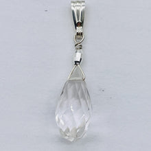 Load image into Gallery viewer, Quartz Sterling Silver Facetted Briolette | 1 1/2" Long | Clear | 1 Pendant |