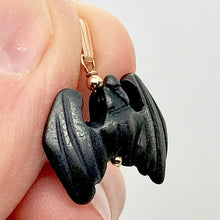 Load image into Gallery viewer, Hematite Bat Pendant Necklace | Semi Precious Stone Jewelry | 14kgf Pendant |