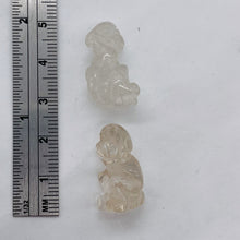 Load image into Gallery viewer, Adorable 2 Carved Quartz Monkey Beads | 20.5x12x11mm | Clear