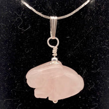 Load image into Gallery viewer, Hop! Rose Quartz Bunny Rabbit Sterling Silver Pendant - PremiumBead Alternate Image 3
