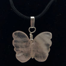 Load image into Gallery viewer, Flutter Carved Rose Quartz Butterfly and Sterling Silver Pendant 509256RQS - PremiumBead Alternate Image 3