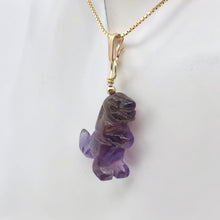 Load image into Gallery viewer, Purple Dinosaur Amethyst Tyrannosaurus Rex 14K Gold-Filled Pendant - PremiumBead Alternate Image 4