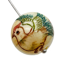 Load image into Gallery viewer, 1 Scrimshaw Firebird Waterbuffalo Bone 14mm Phoenix Bead 10522