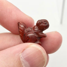 Load image into Gallery viewer, Charming Carved Brecciated Jasper Squirrel Figurine | 22x15x10mm | Dark Red