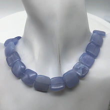 Load image into Gallery viewer, Blue Chalcedony Square Bead Strand | 16x16x5 | Blue | 26 Beads |
