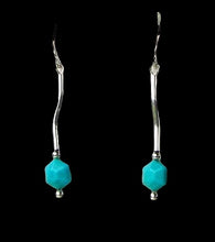 Load image into Gallery viewer, Elegant USA Natural Untreated Turquoise with Sterling Silver Earrings 6377