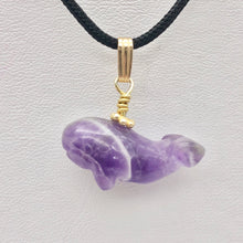 Load image into Gallery viewer, Amethyst Whale Pendant Necklace | Semi Precious Stone Jewelry | 14k Pendant - PremiumBead Alternate Image 7