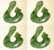 Load image into Gallery viewer, 1 Hand Carved Jade Maori "Power" 34x29mm Fishhook Pendant Bead 5719Q - PremiumBead Alternate Image 2
