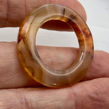 Load image into Gallery viewer, Carnelian Agate Picture Frame Bead| 37x3.5mm | Orange | 23mm opening |