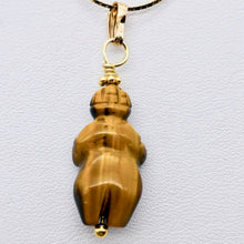 Load image into Gallery viewer, Hand Carved Tigereye Goddess of Willendorf 14Kgf Pendant |1.5 "Long | Goddess | - PremiumBead Alternate Image 6