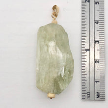 Load image into Gallery viewer, Chatoyant Green Hiddenite Kunzite Crystal 14K Gold Filled Pendant | 1 7/8" |