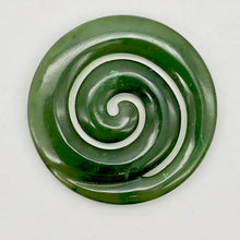 Load image into Gallery viewer, Carved! Lush Green Jade Koru Spiral Pendant Bead | 38x4mm |