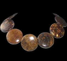 Load image into Gallery viewer, Shimmering Bronzite Coin Pendant Bead Strand 108643