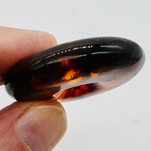 Load image into Gallery viewer, Amber 7mm Center Hole Donut Pendant Bead | 2 1/4x7/8" | Red | 1 each |