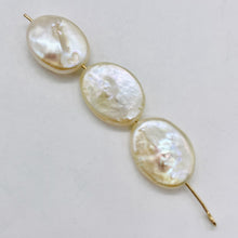 Load image into Gallery viewer, 3 Gorgeous Oval Freshwater Coin Pearls 3913