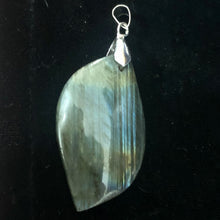 Load image into Gallery viewer, Labradorite Sterling Silver Natural | 1 1/2" Long | Blue Rivers | 1 Pendant |