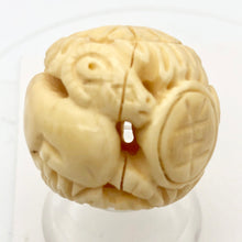 Load image into Gallery viewer, Cracked Chinese Zodiac Year of the Ram Bone Bead| 30mm| Cream| Round| 1 Bead | - PremiumBead Primary Image 1