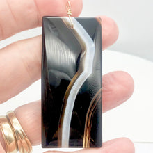 Load image into Gallery viewer, Semi Precious Stone Jewelry Sardonyx Agate Necklace Pendant 14Kgf | 3" Long |