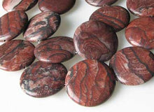 Load image into Gallery viewer, Oregon Red Devil Jasper 40mm Coin Bead 8 inch Strand 9571HS - PremiumBead Primary Image 1