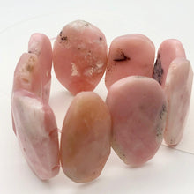 Load image into Gallery viewer, Pin Cushion Faceted Peruvian Opal Stretchy Bracelet |6.5 to 7.5"| Pink |9 beads| - PremiumBead Alternate Image 4