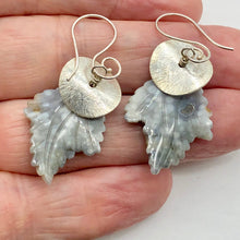 Load image into Gallery viewer, Ocean Jasper Sterling Silver Leaf Earrings | 2" Long | Seafoam Green | 1 Pair |