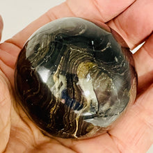 Load image into Gallery viewer, Stromatolite Scry Crystal Round Meditation Sphere | 55mm | Bronze/Black | 1 |