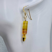 Load image into Gallery viewer, Fluorite 14K Gold Filled Tube | 2" Long | Yellow | 1 Pair Earrings |
