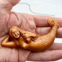 Load image into Gallery viewer, Carved & Signed Basking Mermaid Boxwood Carving - PremiumBead Primary Image 1
