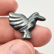 Load image into Gallery viewer, Lovely 2 Hand Carved Hematite Dove Bird Beads | 25x18x5.5mm | Graphite - PremiumBead Alternate Image 2