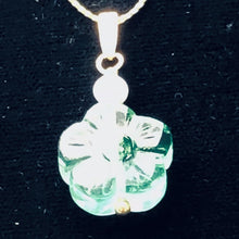 Load image into Gallery viewer, Fluorite and Pearl 14K Gold Filled Flower | 1" Long | Blue | 1 Pendant |
