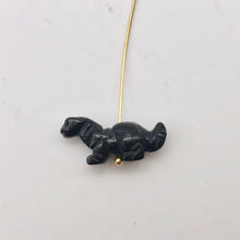 Load image into Gallery viewer, Dinosaur 2 Carved Obsidian Diplodocus Beads | 25x11.5x7.5mm | Black - PremiumBead Alternate Image 4