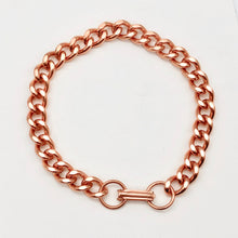 Load image into Gallery viewer, Copper Bracelet. 8 inch curb link 7x4mm