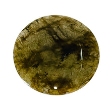 Load image into Gallery viewer, Labradorite Disc Pendant Bead | 45x5mm | Green Black | 1 Bead |