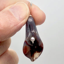 Load image into Gallery viewer, Lily! Fancy Jasper Carved Flower Sterling Silver Pendant | 2" Long | Purple |