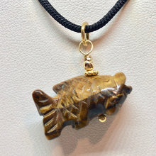 Load image into Gallery viewer, Tiger's Eye Koi Fish Pendant Necklace|Semi Precious Stone Jewelry|14k Pendant